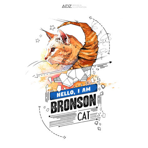 Bronson Cat - Tattoo Design