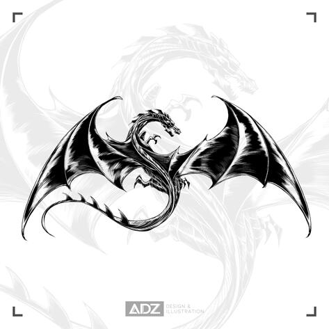 Dragon Ink Illustration