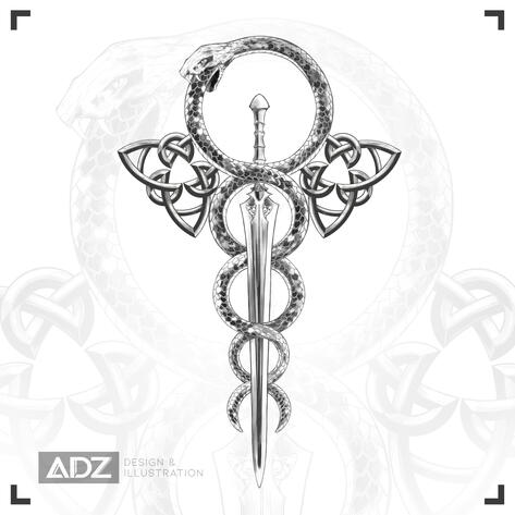 Ouroboros Blade Emblem/Tattoo Design