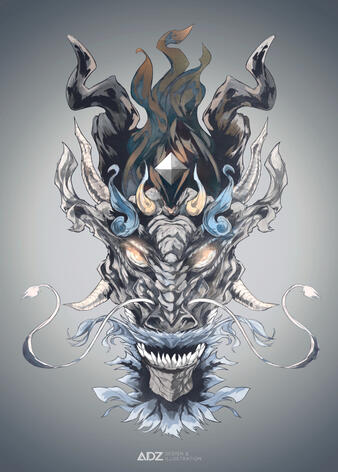 Azure Dragon Color Illustration
