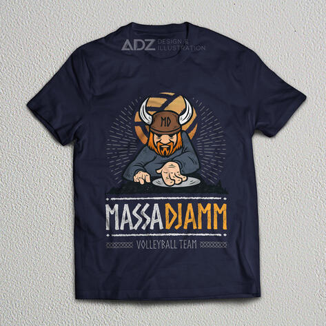 MassaDjamm Volleyball Team T-Shirt Design